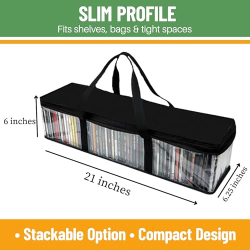 Evelots CD Storage Bags, 4 Pack, Holds 200 CDs with Handles - size: 4-Pack (Holds 200), style: CD Storage Bag