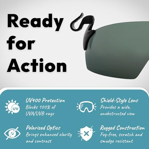 UNDERDOG Rocky Clip-On Hat Sunglasses, Polarized & Non-Polarized, 2 Sizes - color: Green