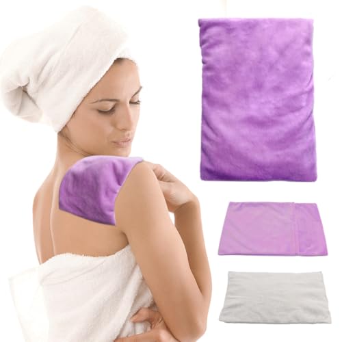 Microwavable Heating Pad, Moist Heat Pad for Pain Relief, Cramp, Menstrual, Tension and Stress, Heat Compress Wrap for Neck, Back, Shoulder, Muscle, Abdomen, Joint (1 S Purple) - style: 1 S Purple
