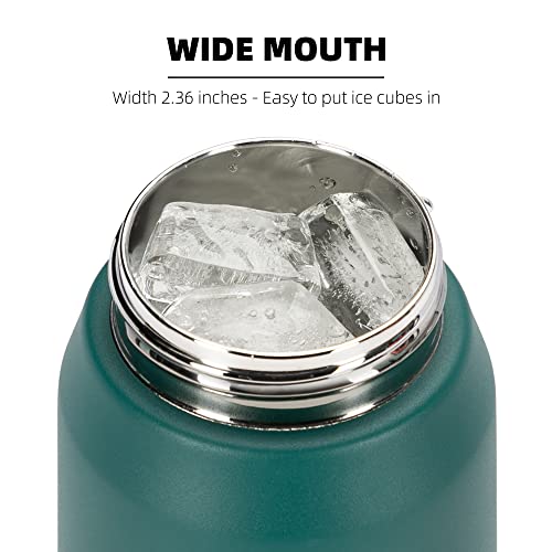 Fanhaw 24oz Stainless Steel Water Bottle with Chug Lid, Green Blue - color: Green Blue, style: 24 Ounces