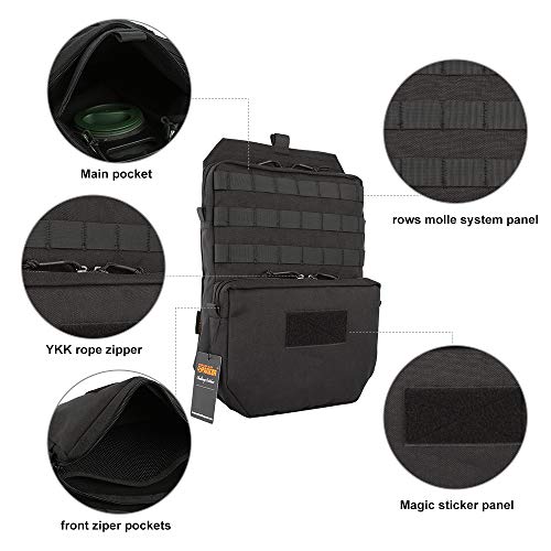 EXCELLENT ELITE SPANKER Tactical MOLLE Hydration Pack for 3L Water Bladder - color: Black