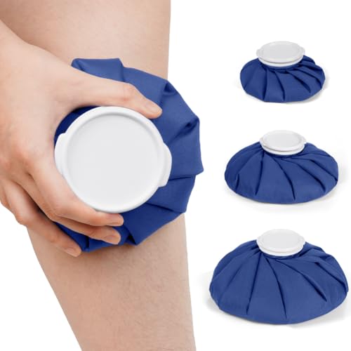 AOOWU Ice Packs for Injuries Reusable, 3 Packs Ice Bags, Hot & Cold Therapy and Pain Relief, Screw Top Hot Water Bag, Elastic Breathable No-Leak Waterproof, Soft Cold Pack for Relieve Sports Injuries - style: 3 Packs-6"/9"/11"