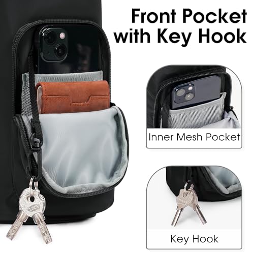 Ceneda Water Bottle Carrier Bag with Phone Pocket 32oz 40oz Tumbler Insulated Water Bottle Holder with Adjustable Shoulder Strap Carrier Sling Bag (Black) - color: Black