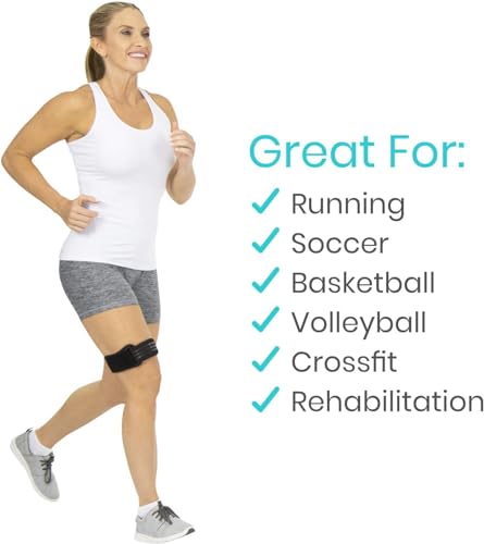 Vive IT Band Strap Iliotibial Band Compression Wrap - Outside of Knee Pain (Black, 1 Count (Pack of 1)) - style: Single