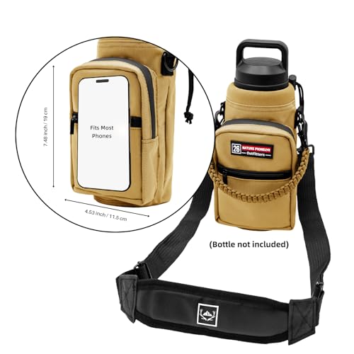 NATURE PIONEOR 26-128 oz Insulated Water Bottle Carrier Holder with Strap - color: Brown, size: 18-26oz