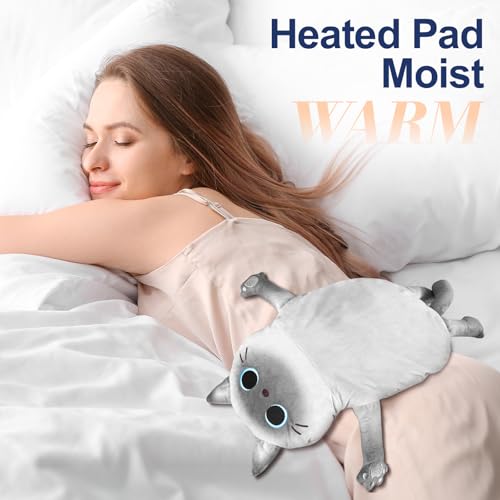 Microwave Heating Pad for Cramps Pain Relief, 17 * 9'' Moist Microwavable Stuffed Animal Period Menstrual Heating Pads for Cramps, Back, Neck Shoulder and Knee- Siamese Cat - size: Medium Siamese Cat