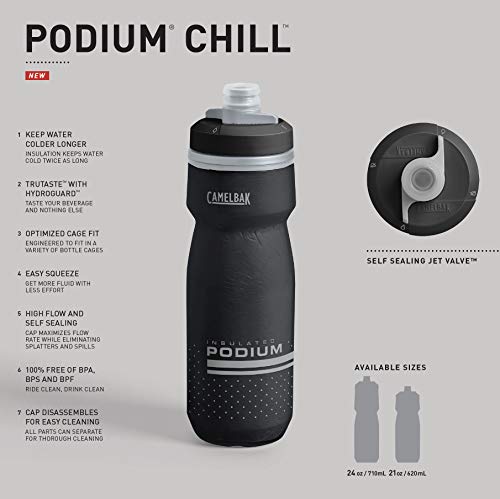 CamelBak Podium Chill Water Bottle 21oz, White/Black - color: White/Black