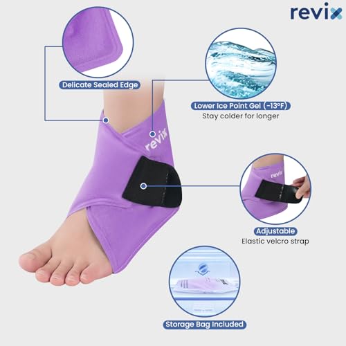 REVIX Foot Ice Pack Wrap, All-in-One Wearable Design, Purple - style: Purple-1 Pack