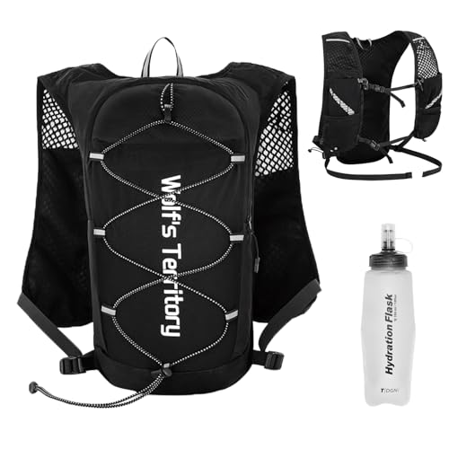 TRIWONDER Hydration Vest Running Backpack for Men & Women, Water Pack for Hiking, Camping, Climbing & Cycling, Lightweight Daypack - color: 03 Black 5L - with 350ml Soft Flask
