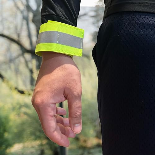MaximalPower Reflective Band Reflector Band for Wrist, Arm, Ankle, Leg, High Visibility Reflective Gear Safety Reflector Tape Straps for Night Walking, Cycling and Running