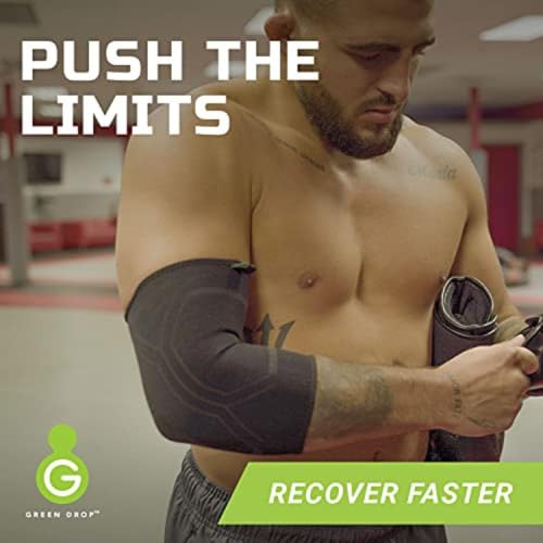 Green Drop Herb-Infused Compression Elbow & Calf Sleeve for Men & Women - size: Small / Medium