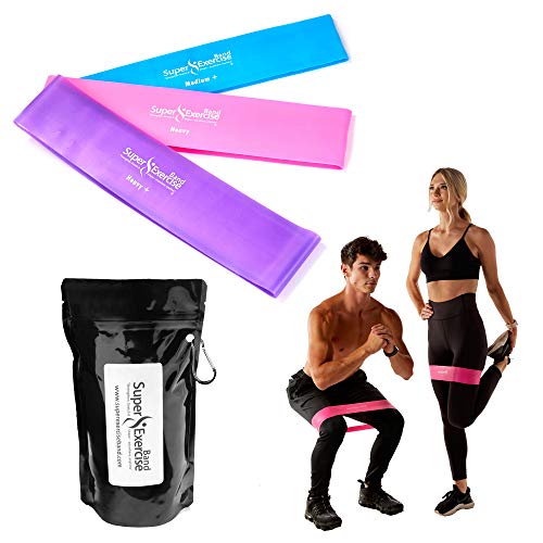 Mini Loop Bands 14x3 in, Latex Free, 3/5/10 Pack Sets - color: c. MEDIUM Strength Loop Band Assortment 3 PACK
