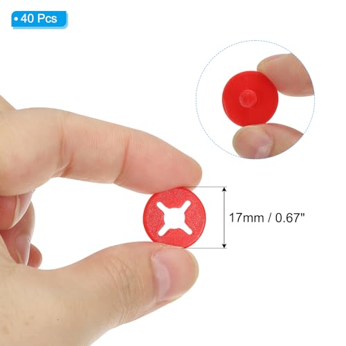 PATIKIL Running Bib Race Clips, 40 Pcs Race Fastener Race Number Buckle Fixing System Marathon Number Buckles Fasteners Holders for Runners Field, Red - color: Red