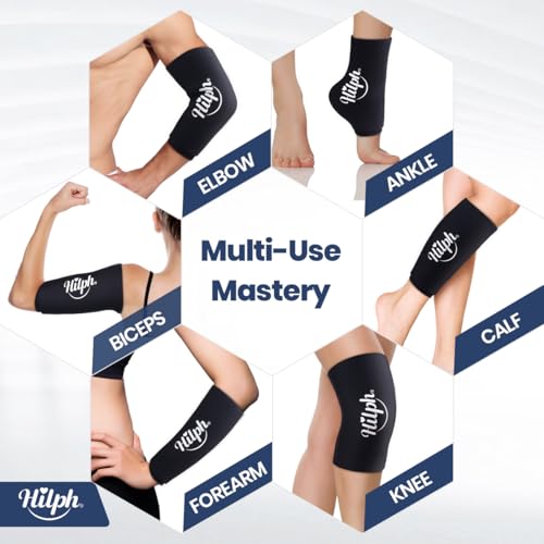 Hilph Elbow Ice Pack Wrap, Multi-Use Ice Sleeve for Elbow Arm Knee, Medium - size: Medium, style: Black