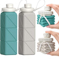BEAUTAIL Collapsible Water Bottles 21oz/610mL, Silicone Travel Water Bottle - color: Blue+Starlight
