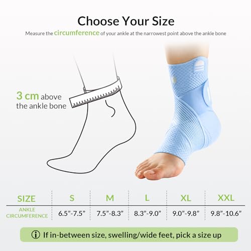 ZOELION Ankle Brace Compression Support with Removable Fishnet Strap, 3D Knit Plantar Fasciitis Relief Achilles Tendonitis Brace, Ankle Compression Sleeve for Pain Relief & Injury Healing, Blue/S - color: Blue（Pack of 1）