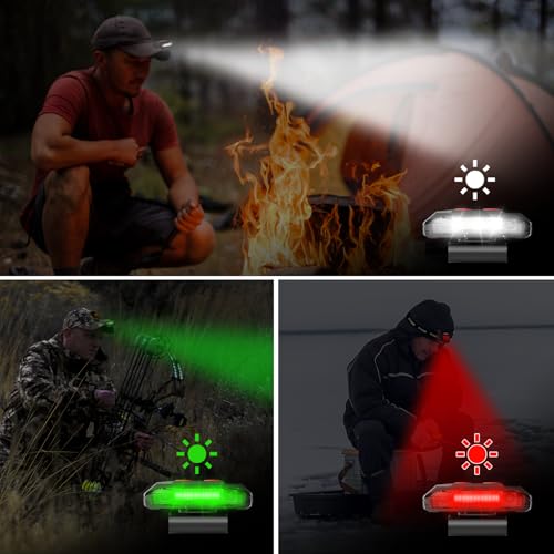 2-Pack Rechargeable Cap Light,Portable headlamps,Clip on Hat with Motion Sensor,Lightweight IPX4 Waterproof,Night Vision LED Lights for Hunting Fishing Camping Hiking Cycling (Pink+Red) - color: Red+Pink