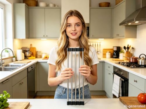 Ahyuan Roll up Dish Drying Rack Over The Sink Kitchen Roll up Sink Drying Rack Portable Dish Drainer Foldable Dish Drying Rack (Black, 17.8''X3.7'') - color: Black, size: Rectangle 17.8 inches x 3.7 inches