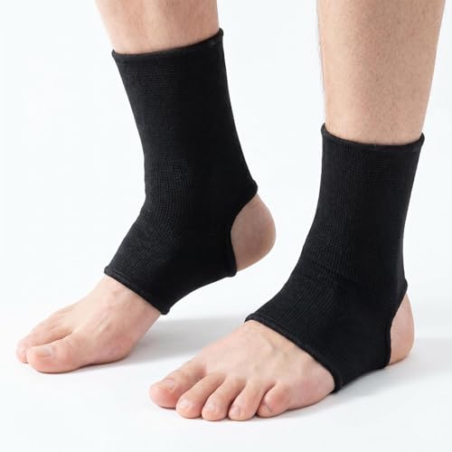 Compression Ankle Sleeve, Ankle Brace Support Sleeve, Black 1 Pair