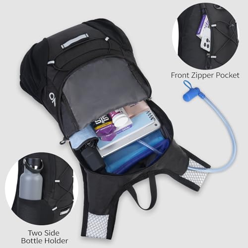 Lightweight Hydration Backpack, Running Backpack with 2L Water Bladder - color: Black