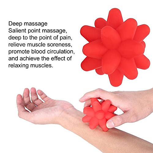Massage Ball Silicone,Spiky Massage Ball for Trigger Point Massage, Deep Tissue Tai Chi Ball for Myofascial Release Acupoint Stimulation Exercise Recovery(Red)