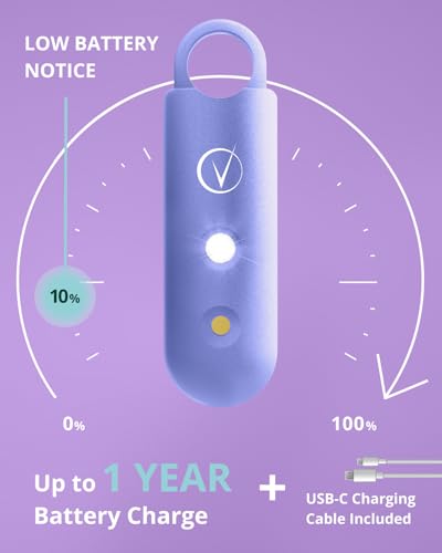 Vantamo Personal Alarm for Self Defense with Low Battery Notice, Strobe Light & Extra Loud 130 dB Double Speakers Safety Keychain Set for Women, Rechargeable Panic Button for Womens Self Defense - color: Metallic Sapphire