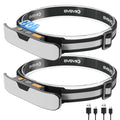 svsviio K0206*2PCS 1500 Lumens Rechargeable LED Headlamp,Super Bright 230° Wide Beam Head lamp,3 Modes,Lightweight,IPX5,Head Lights for Forehead,Hard Hat Flashlight for Adults Camping Essentials Gear - size: 2 Pack