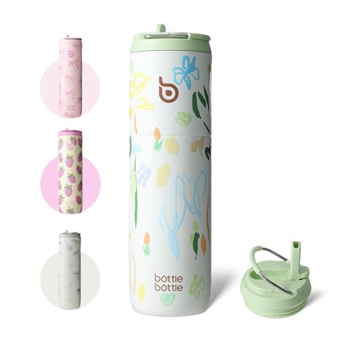 BOTTLE BOTTLE Insulated Water Bottle 24oz with Straw Lid and Handle Sports - color: Eden Grove