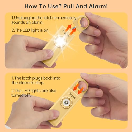 Thopeb Personal Safety Alarm for Women – Superior Loud Siren & SOS Strobe - color: Metallic Gold