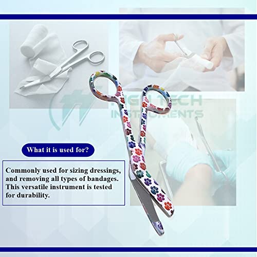 Set of 6 Bandage Scissors 5.5" Long, Nurse Vet Tech Gift - Made of Stainless Steel with Assorted Patterns, First Aid, Used For Cutting Gauze, Tape, Clothing Bandages, Vet Wrap Adhesive Removal - style: Set 3