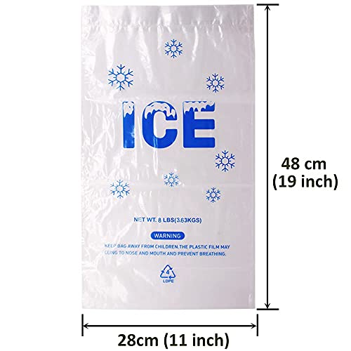 200 PACK 8 lb. Plastic Drawstring Ice Bags 11 x 19 Inch Heavy-Duty Ice Bags with Plastic Draw String (2mil Thickness) - style: 11x19inch(200pack)