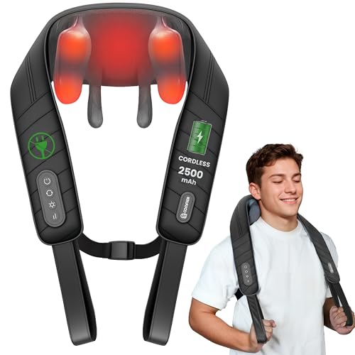 COMFIER Cordless Neck Shoulder Massager with Heat,Classic Black - color: Classic Black
