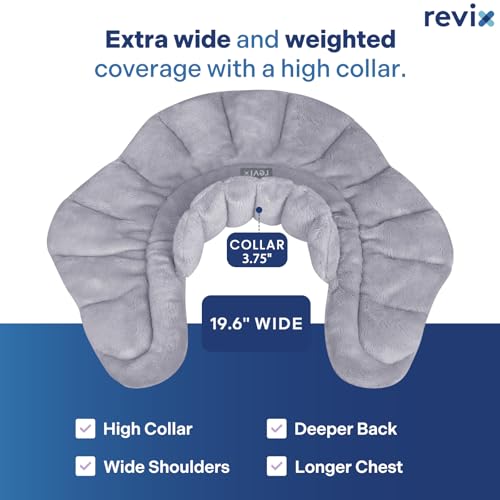 REVIX Microwavable Heating Pad for Neck Shoulders & Back, Moist Heat, Gray - color: Gray