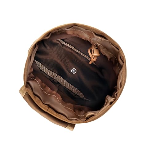 TACNEX Folding Dump Pouch for Duty/Battle/Range Belt Roll Up MOLLE Magazine Drop Pouch Drawstring Open Mag/Tool Recovery Waist Bag Utility Storage Pack for Hunting Shooting - color: Coyote Brown