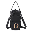 Initail Water Bottle Holder with Strap, Adjustable Multi-Function Water Bottle Bag for 32oz/40oz, Lightweight Shoulder Carrier for Hiking, Travel, Sports, and the Gym - color: BK-D