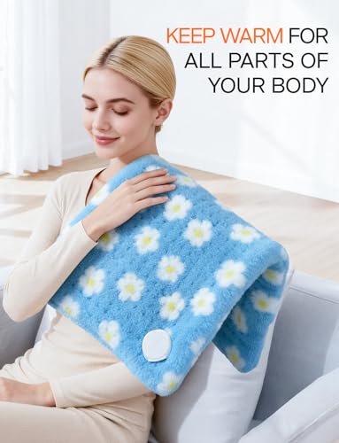 ALLJOY Heating Pad, Cute Period Heating Pad for Back Neck Shoulder, 12"X24" - color: Blue