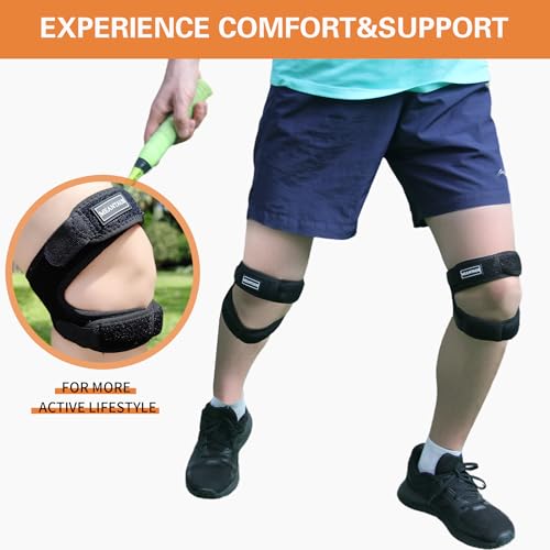 Dual Patella Knee Strap, Black, Size M, 2-Pack - size: Medium