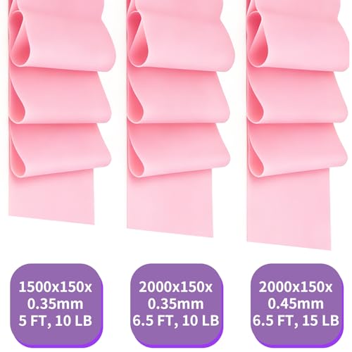 Resistance Bands Long Non-Latex Elastic Stretch Bands - color: Pink-10/15lb, size: 5ft/6.5ft