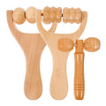 Healifty Wooden Massage Roller Set 3 Pieces Deep Tissue Manual Massager for Face Neck Shoulder Foot and Back Pain Relief Portable DIY Self Care Tool