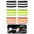 3 Pairs Reflective Bands for Walking at Night, High Visibility Safety Reflector Arm/Wrist/Ankle Straps for Runners, Cyclists, Night Running, Jogging & Outdoor Work (Black, Green, Orange)