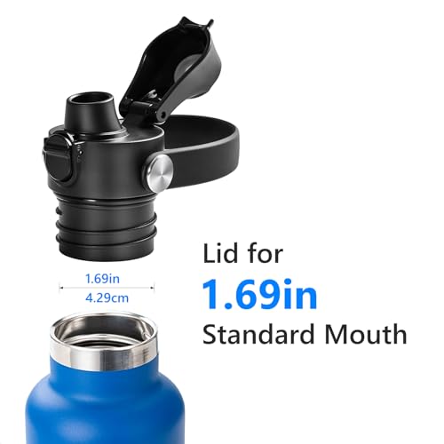 Flip Lid for Hydroflask Standard Mouth, Replacement for Hydro Flask Lid - color: Black