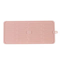 Dish Drying Mat,Large Silicone Drying Mat,Silicone Kitchen Countertop Drying Mat for Pots, Pans, Glassware, Silverware (Pink) - color: M+ (15.3" x 7.8") Pink