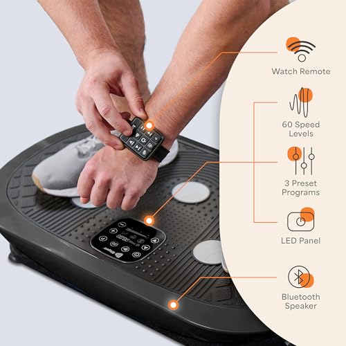 Lifepro Rumblex 4D Vibration Plate Exercise Machine with 7 Training Modes - color: Black, size: Plus