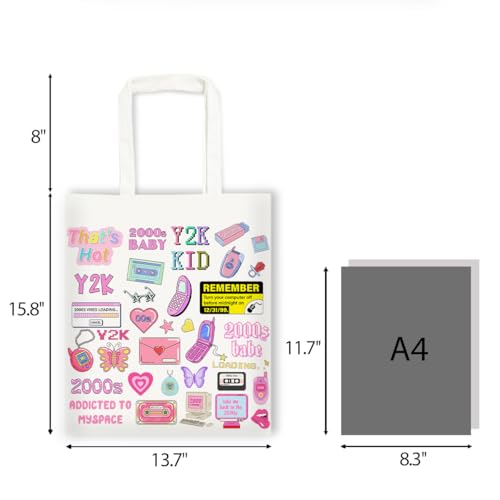 Canvas Tote Bag Gift for Women Girls Friends Shopping Beach Vacation Canvas Tote Bag - color: Y2k