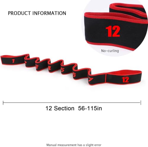 Number Stretch Resistance Band with Clear Markings Stretch Strap Fitness Resistance Band for Stretching and Yoga Elastic Exercise Band with Loops，Elastic Training Bands for Flexibility - size: about 56~115IN