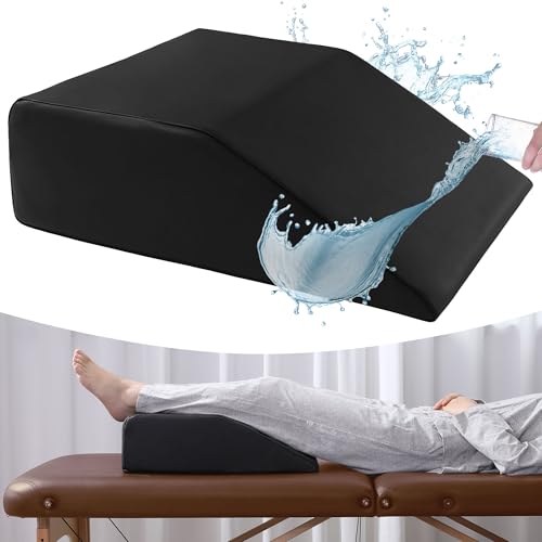 BALAPET 100% Waterproof Massage Bolsters for Under Leg for Comfort Enhancement, Leg Elevation Pillow Wedge Pillow for Massge Table, Supportive Foam Leg Pillow for Beauty Salon Sleeping, Black