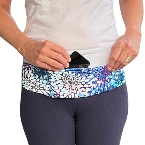 BANDI Running Belt for Women & Men – USA Made No-Bounce Adjustable Waist Pack & Secure Fanny Pack – Fits All Phones, Gels & Essentials – Zipper-Free, Medical Device Friendly - color: Kiku