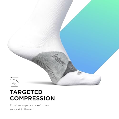 Feetures Elite Light Cushion Mini Crew Sock - color: New White (1 Pair), size: X-Large