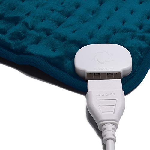 Ambershine 17''x33'' XXXL King Size Heating Pad with 12 Temperature Settings & 4 Auto-Off Countdown Timers, Pain Relief for Back/Neck/Shoulders/Abdomen/Legs(Dark Teal) - color: Dark Teal