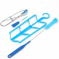 1 Pack 4 in 1 Water Bladder Cleaning Brush Kit, Hydration Bladder Bag Pouch Clean Wash Kit, Flexible Long Brush for Carrying Hose Small Bite Valve Big Drying Collapsible